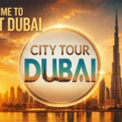 Dubai skyline at sunset with Burj Khalifa highlighting the best time to visit Dubai from November to March